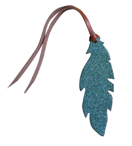 Plume en cuir pailletée, turquoise, rose ou violet, décoration western
