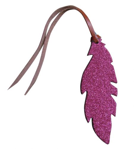 Plume en cuir pailletée, turquoise, rose ou violet, décoration western