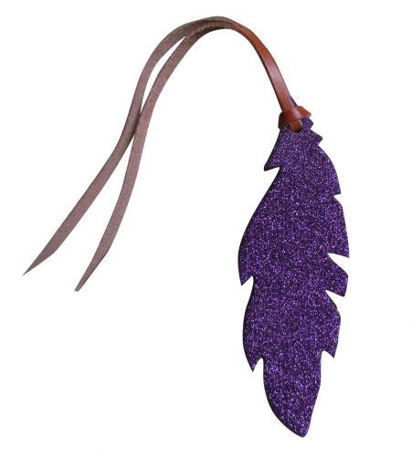 Plume en cuir pailletée, turquoise, rose ou violet, décoration western