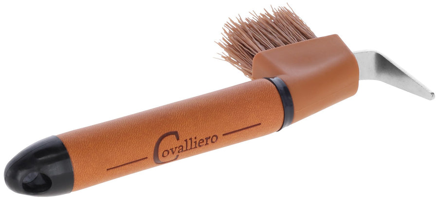 Cure-pied Covalliero avec insert simili cuir, crochet et brosse