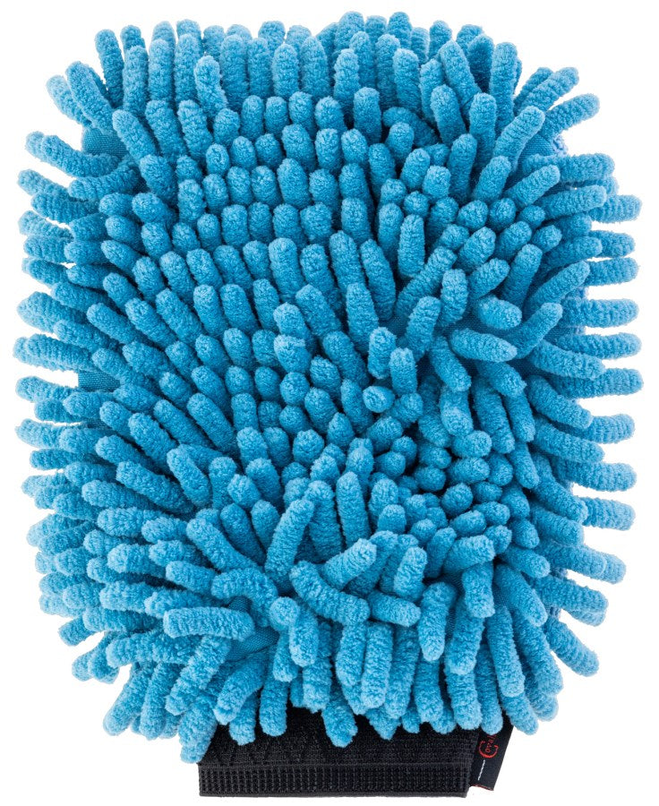 Gant de pansage Covalliero en microfibre, bleu, lavable à 30 °C