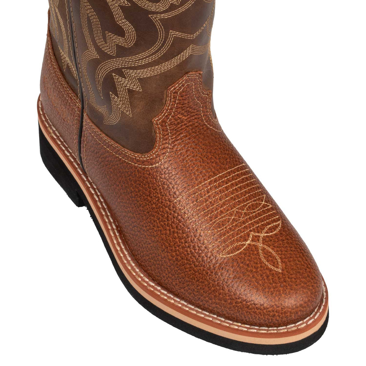 Bottes western buckaroo Pool's en cuir, tirants renforcés