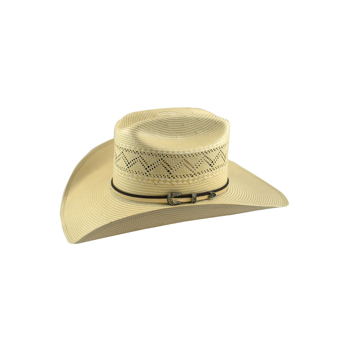 Chapeau western Tombstone Natama 30X bicolore en paille tressée main