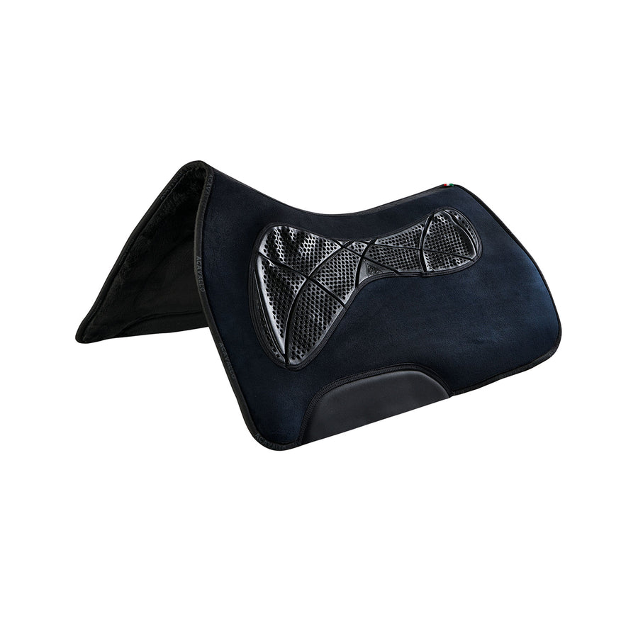 Tapis de selle western Acavallo suédine et gel antidérapant hexagonal