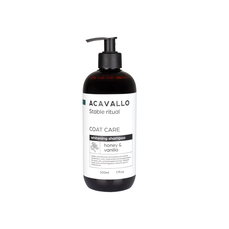 Shampoing Acavallo pour chevaux gris, avoine et camomille, 500 ml