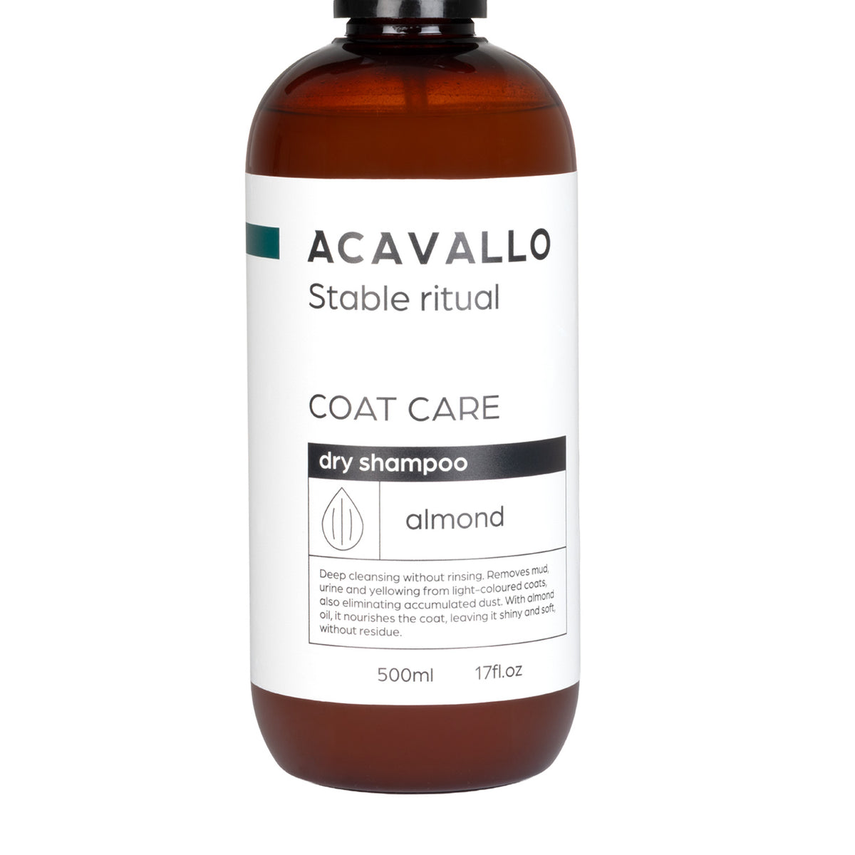 Shampoing sec cheval Acavallo à l'amande, spray sans rinçage 500 ml