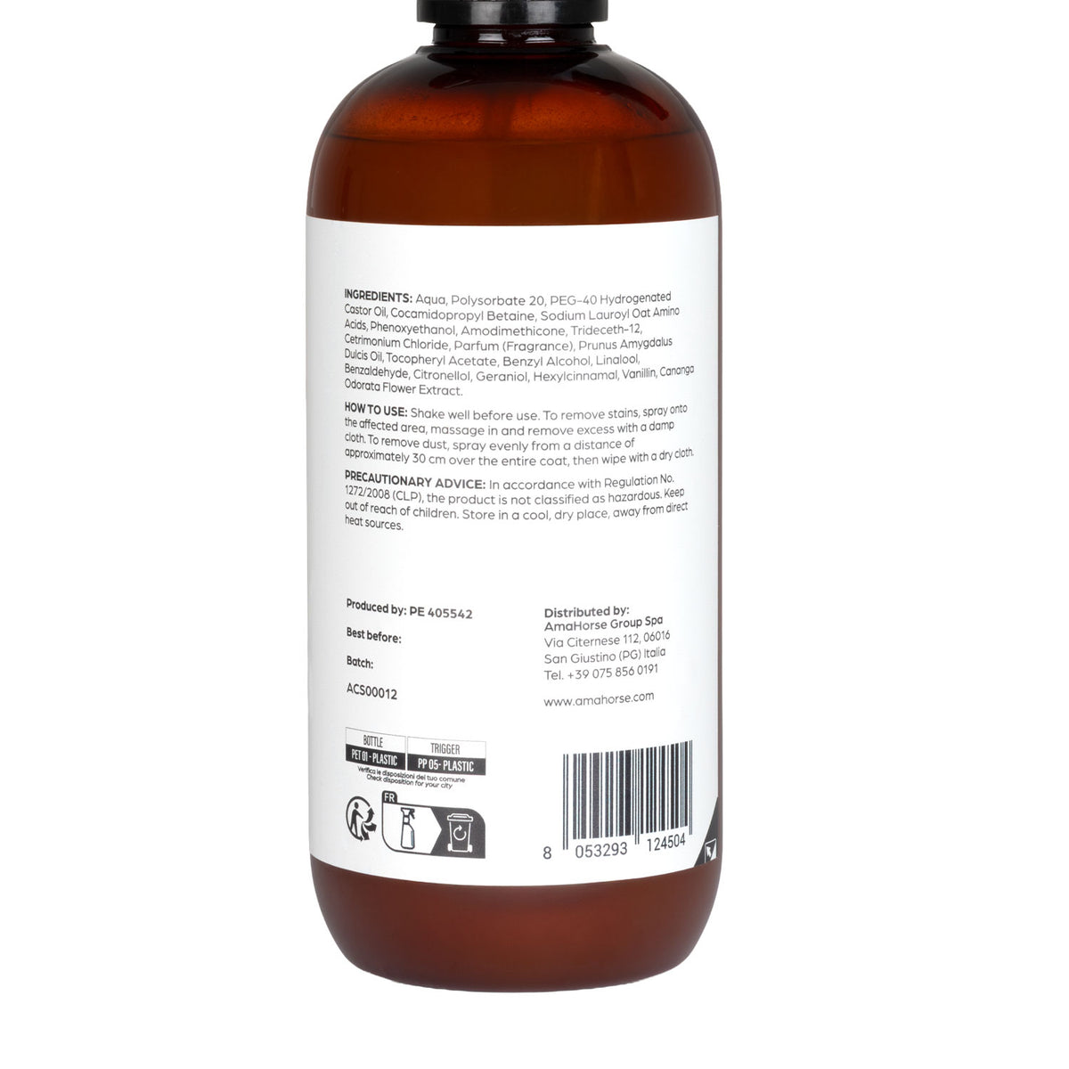 Shampoing sec cheval Acavallo à l'amande, spray sans rinçage 500 ml