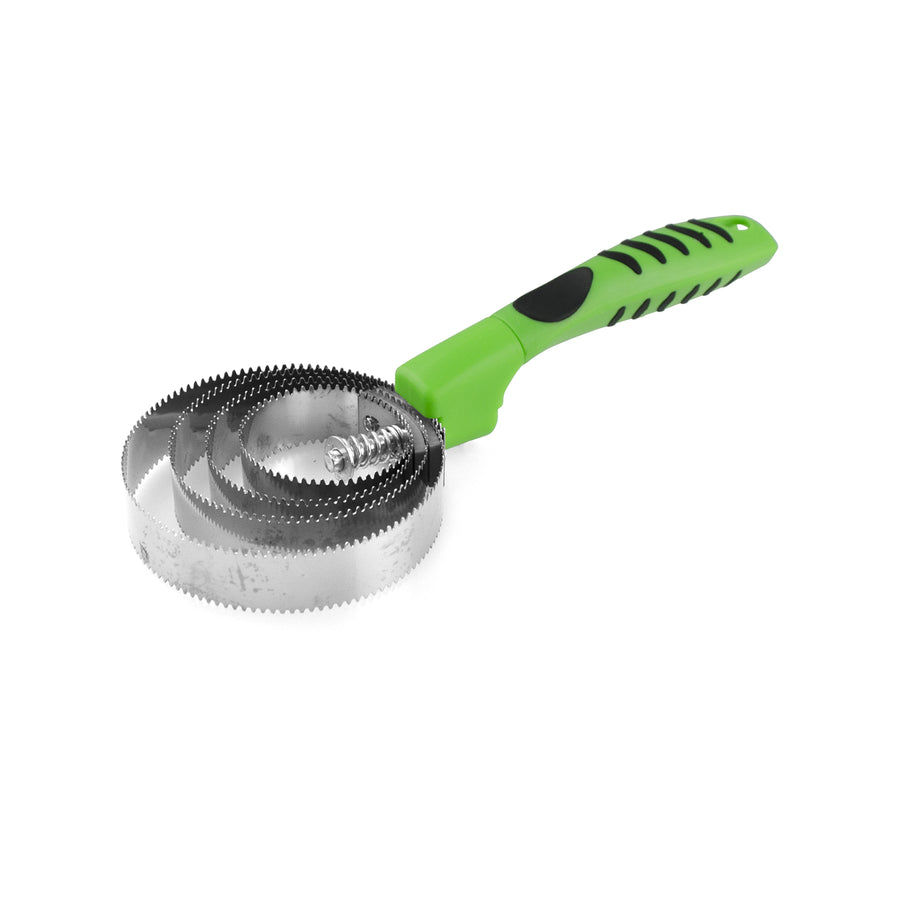 Couteau de mue à lame ronde en inox, poignée colorée antidérapante