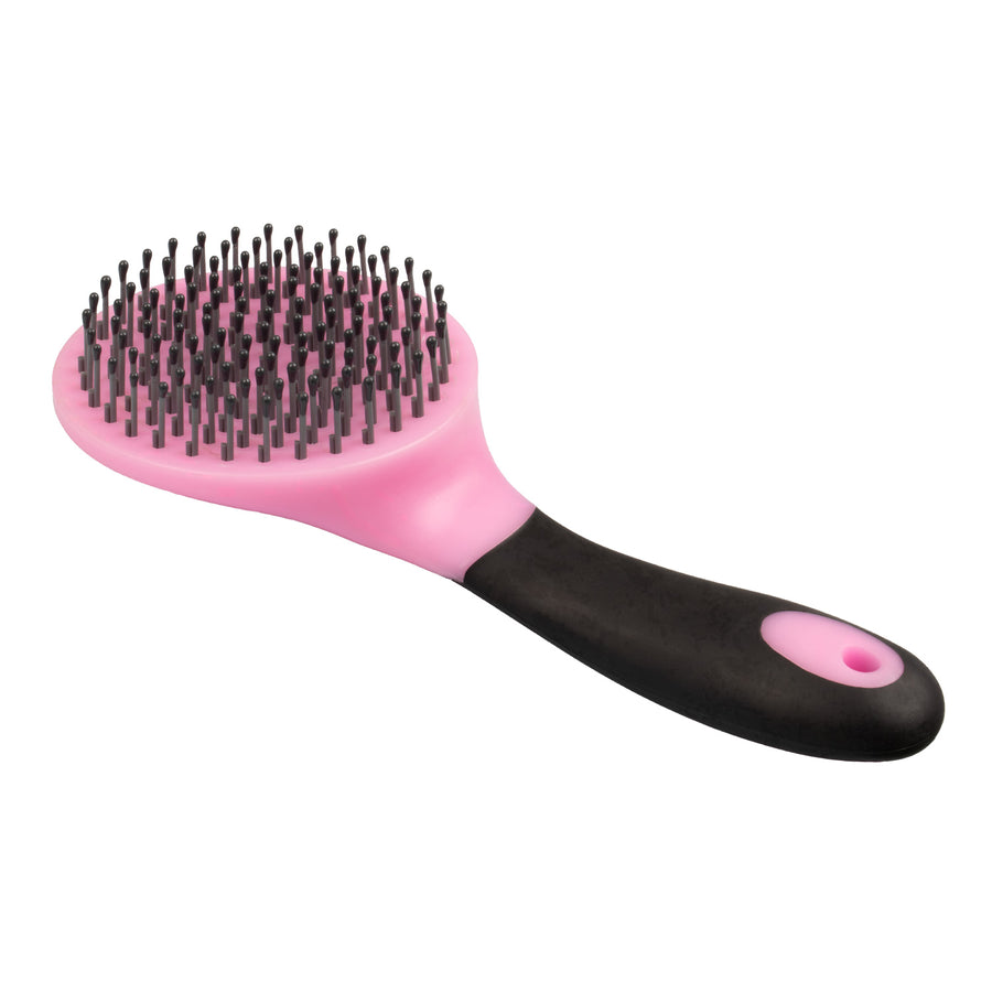 Brosse ronde crinière et queue avec manche, 5 coloris