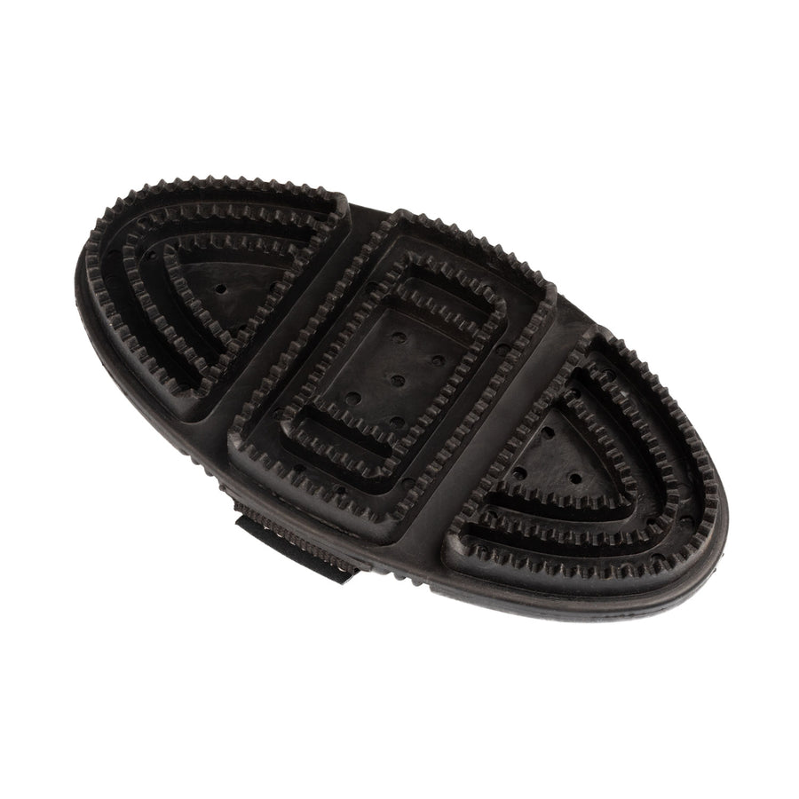 Étrille flexible Equestro en caoutchouc souple avec sangle élastique