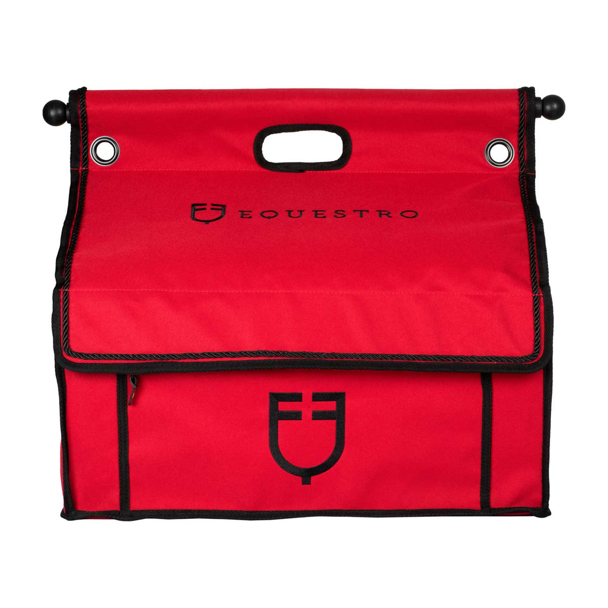 Sac de pansage Equestro en cordura avec barre en bois, 40 x 20 x 44 cm