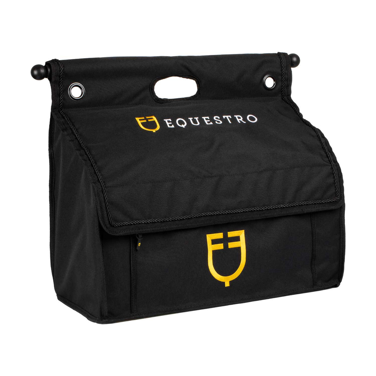 Sac de pansage Equestro en cordura avec barre en bois, 40 x 20 x 44 cm