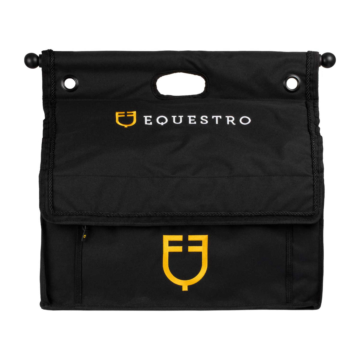 Sac de pansage Equestro en cordura avec barre en bois, 40 x 20 x 44 cm