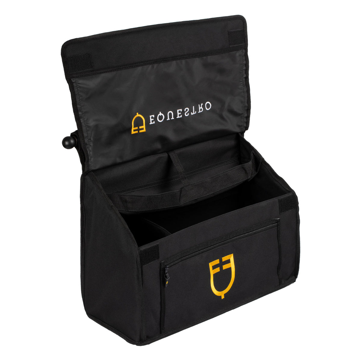 Sac de pansage Equestro en cordura avec barre en bois, 40 x 20 x 44 cm