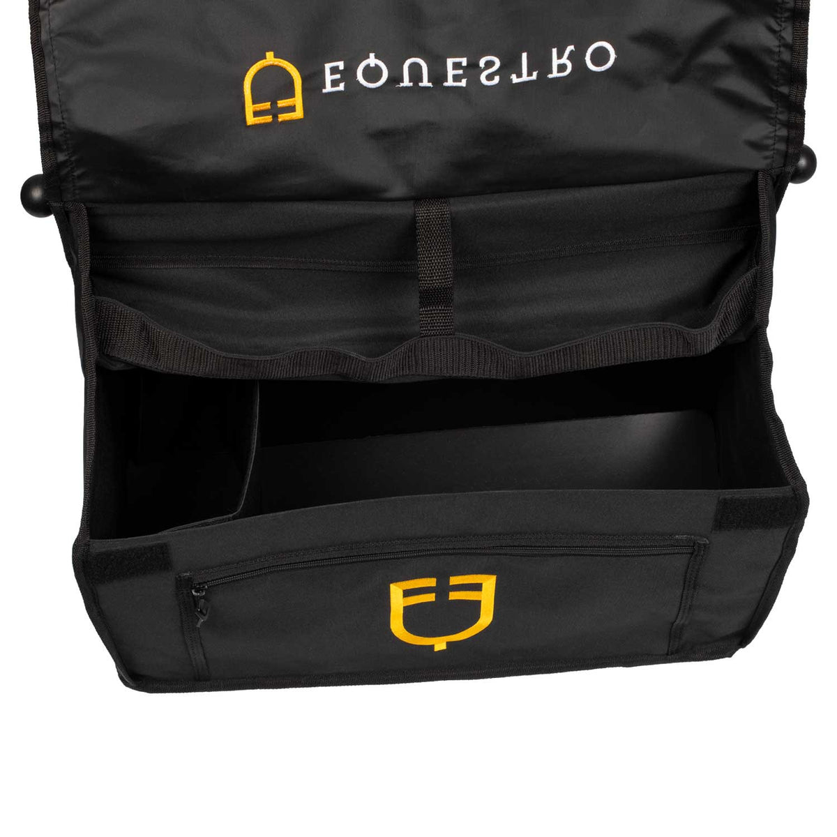 Sac de pansage Equestro en cordura avec barre en bois, 40 x 20 x 44 cm