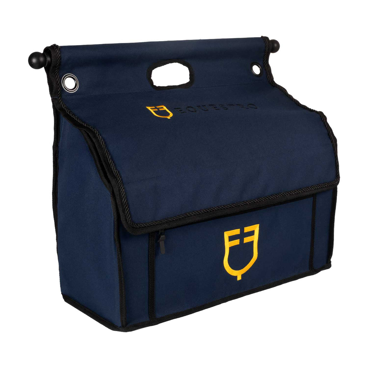 Sac de pansage Equestro en cordura avec barre en bois, 40 x 20 x 44 cm