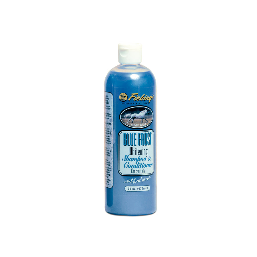 Shampoing Fiebing's Blue Frost pour chevaux blancs, aloe vera, 473 ml