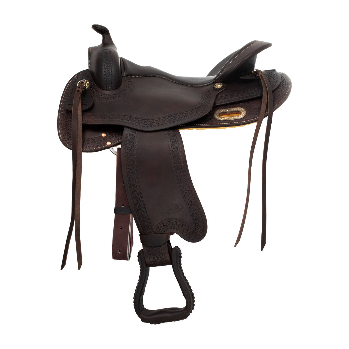 Selle western ronde Freemax FMW en cuir de buffle, fourche au choix