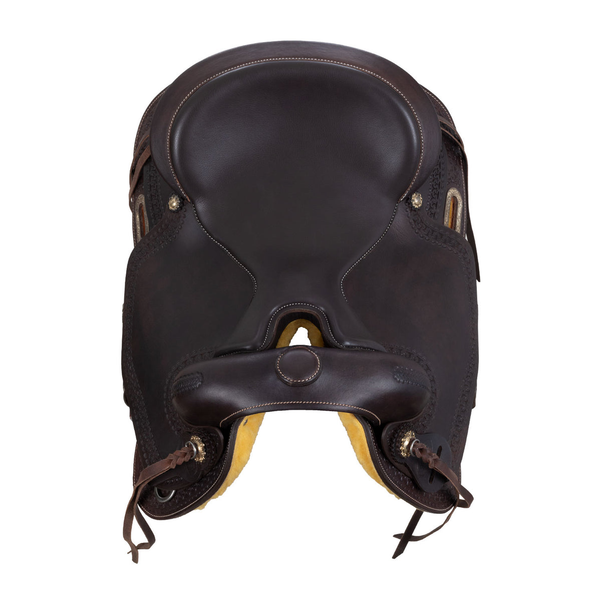 Selle western ronde Freemax FMW en cuir de buffle, fourche au choix