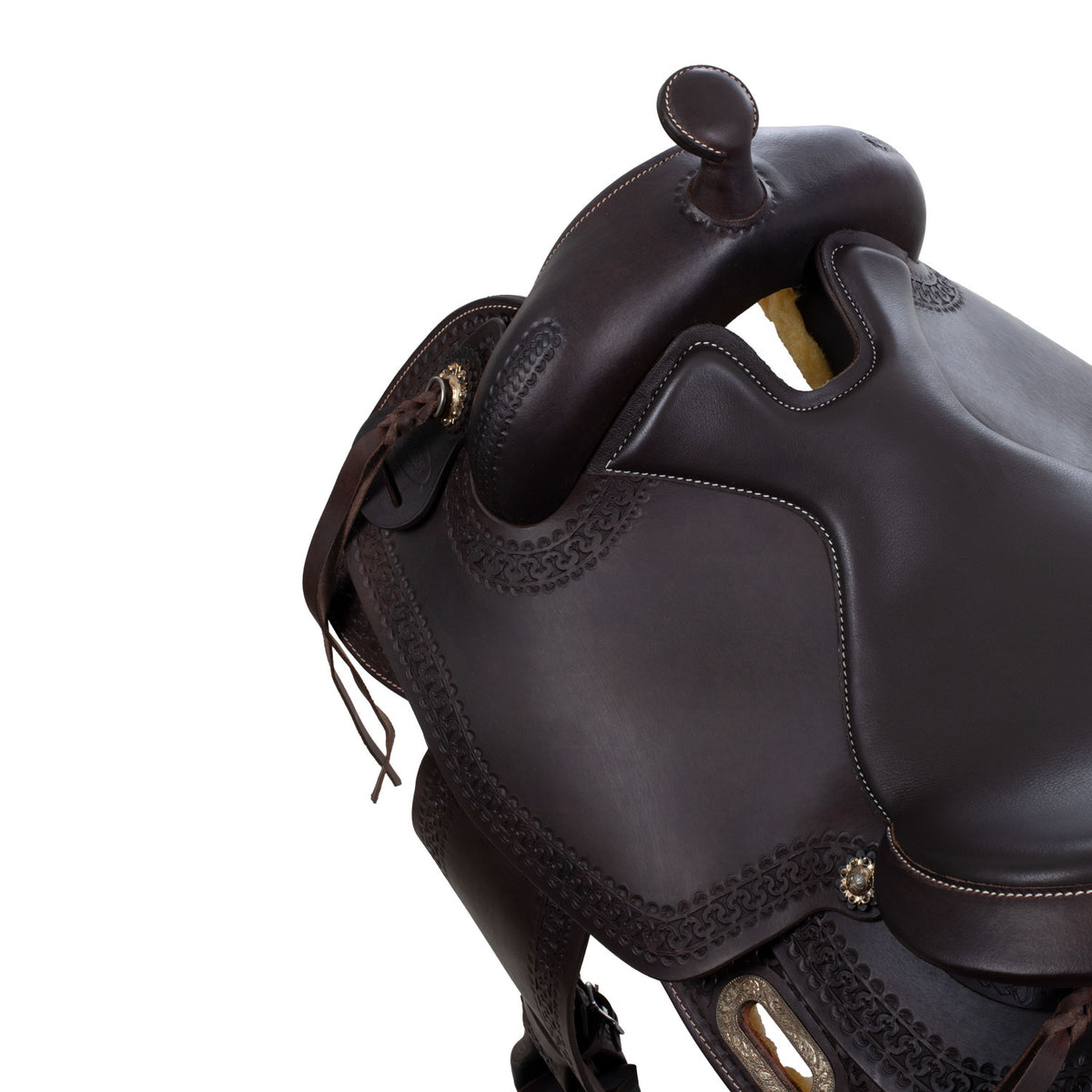 Selle western ronde Freemax FMW en cuir de buffle, fourche au choix