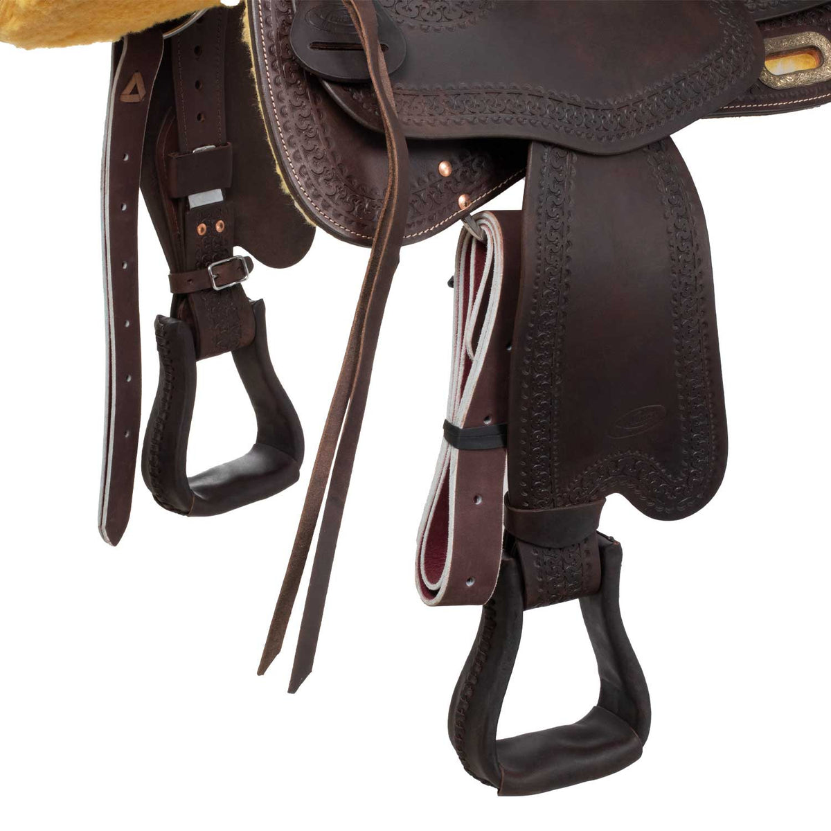 Selle western ronde Freemax FMW en cuir de buffle, fourche au choix