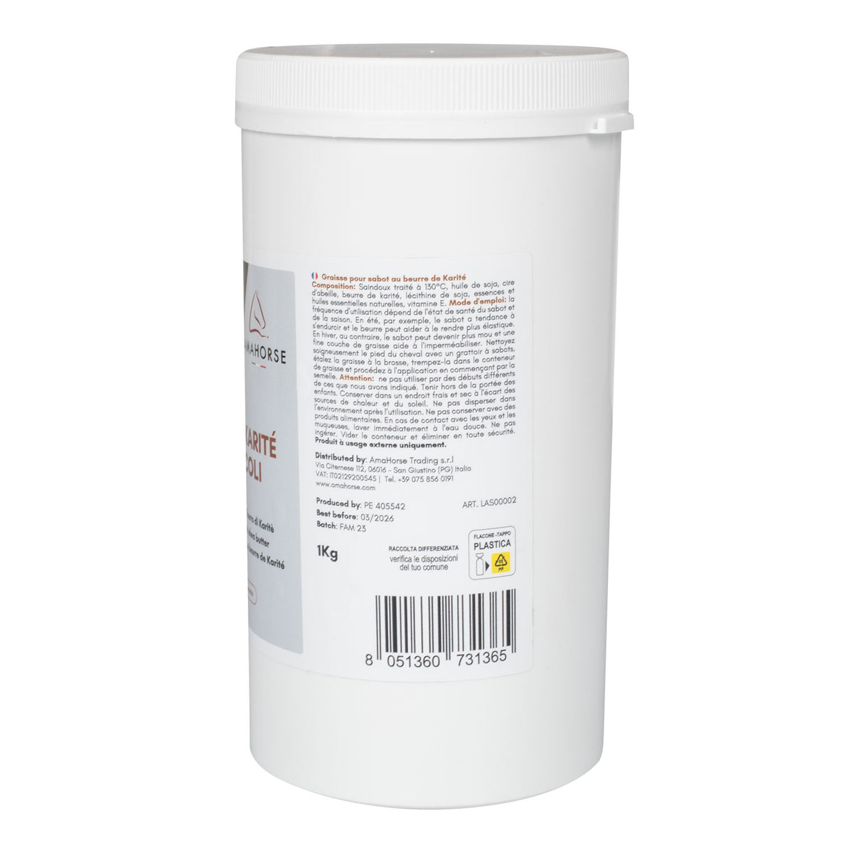 Graisse pour sabots AmaHorse au beurre de karité, 500 g ou 1 kg