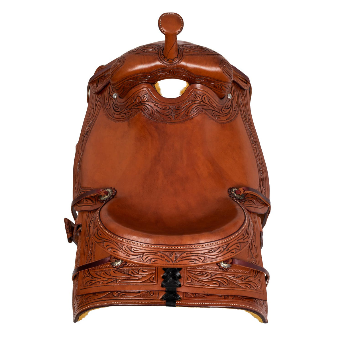 Selle working cow McBryan décor border stamp, arçon bois, 16 pouces