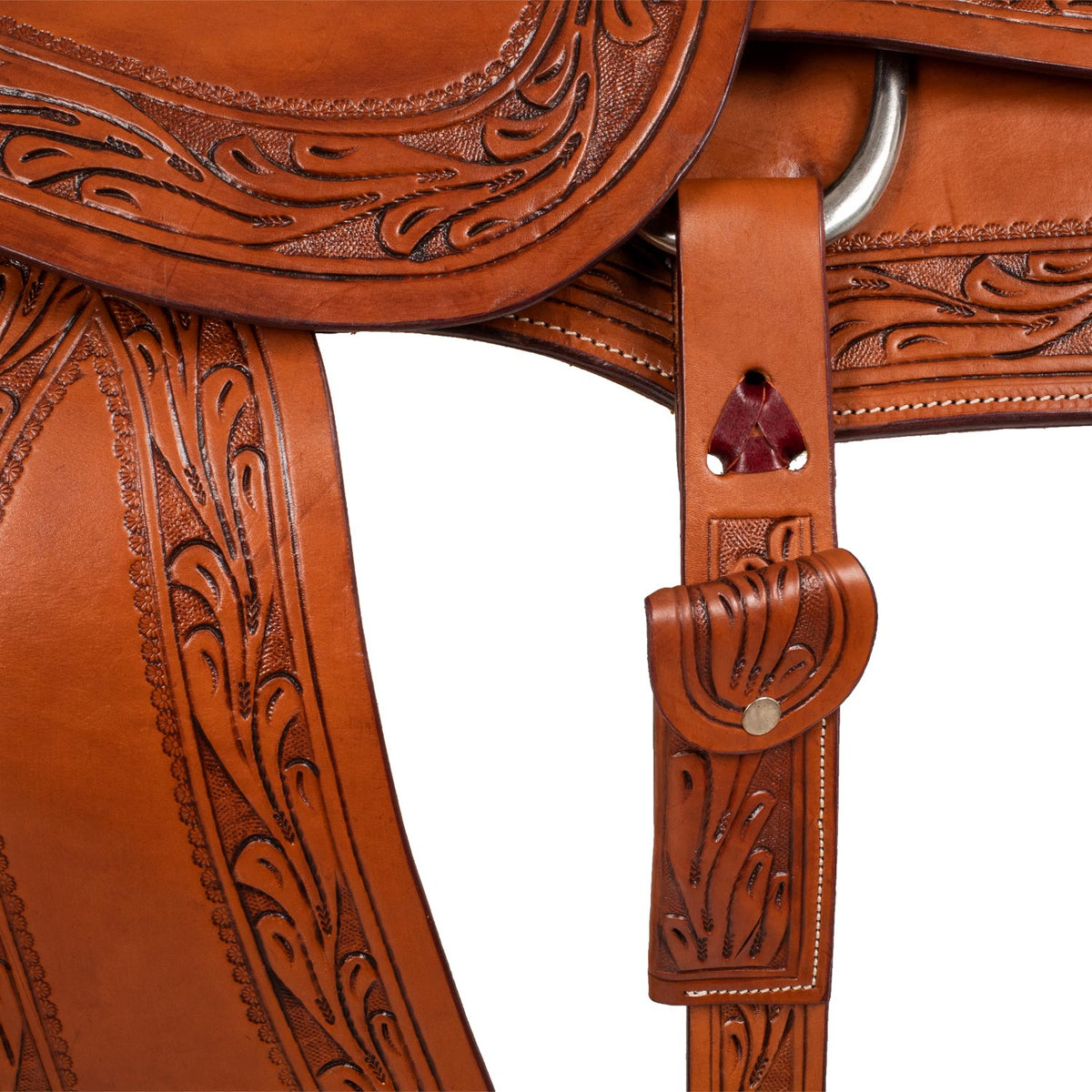 Selle working cow McBryan décor border stamp, arçon bois, 16 pouces