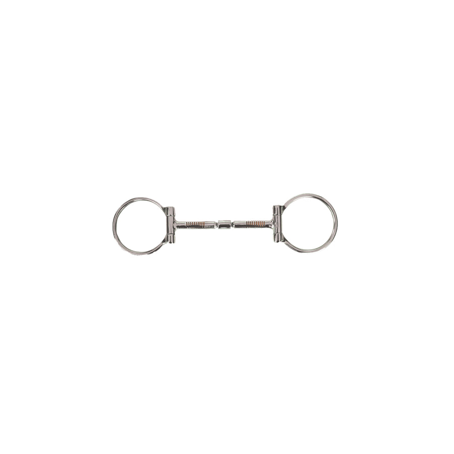 Filet western Pool's anneaux en D en inox, canon semi-articulé, 12,5 cm