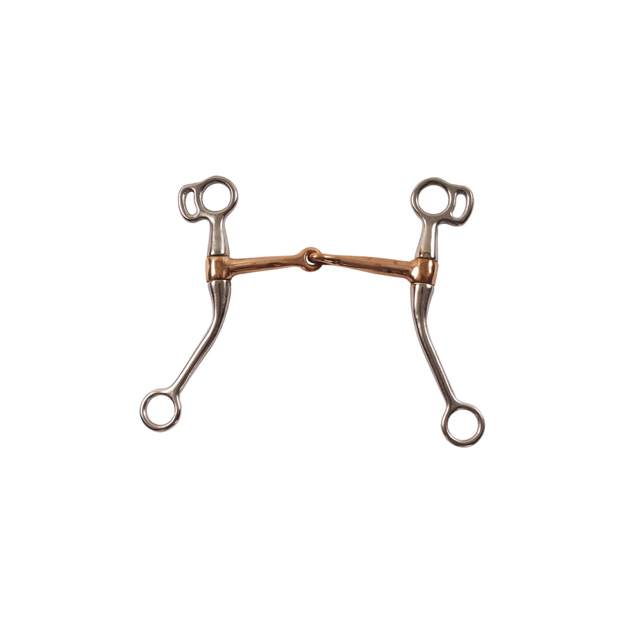 Mors western Pool's en inox, canon cuivre articulé, branches longues