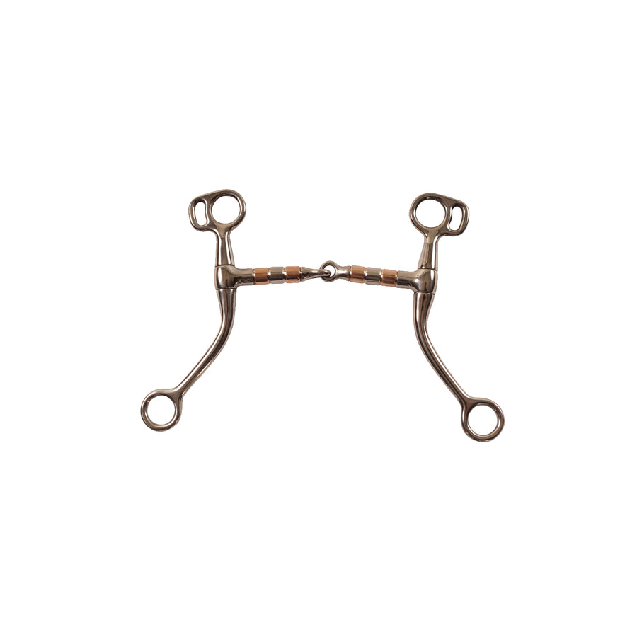 Mors western Pool's en inox articulé, rouleaux cuivre, branches courtes