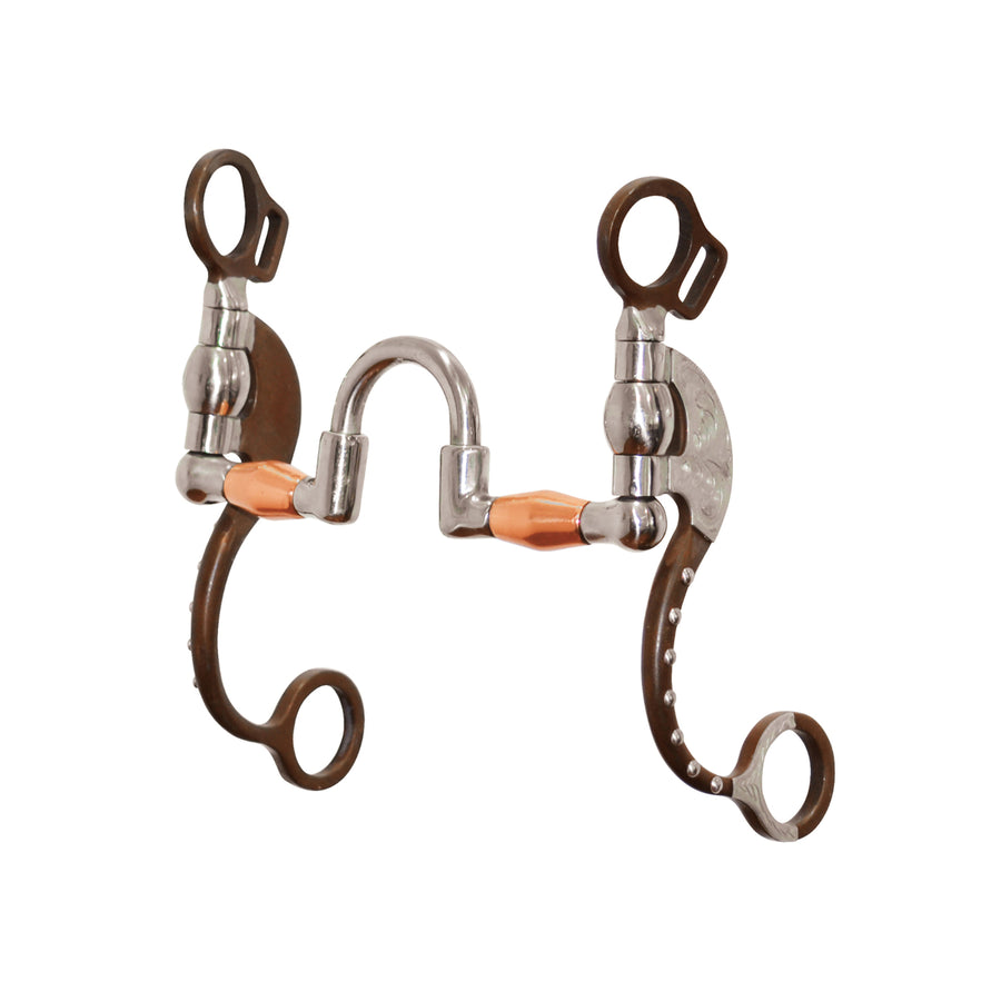 Mors correctionnel Pool's gravé finition antique, port et inserts cuivre