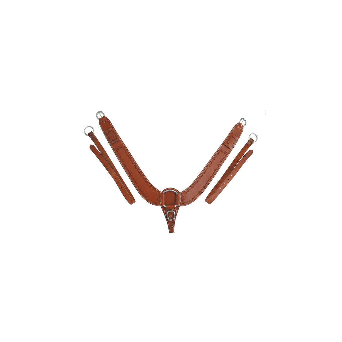 Collier de chasse buckaroo Pool's en cuir, décor border stamp