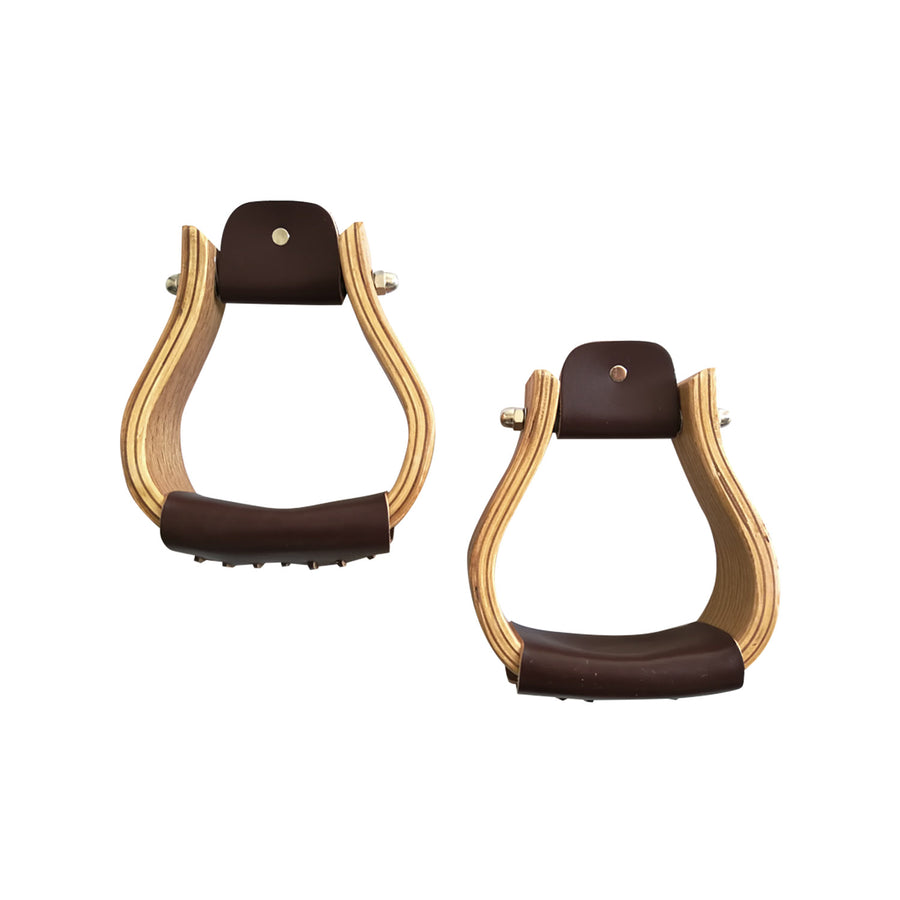 Étriers western Pool's en bois stratifié, largeur 3 pouces