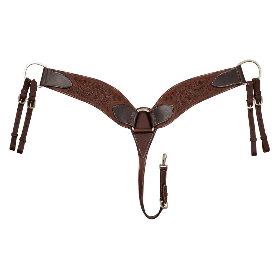 Collier de chasse western large Pool's en cuir souple, motif flower