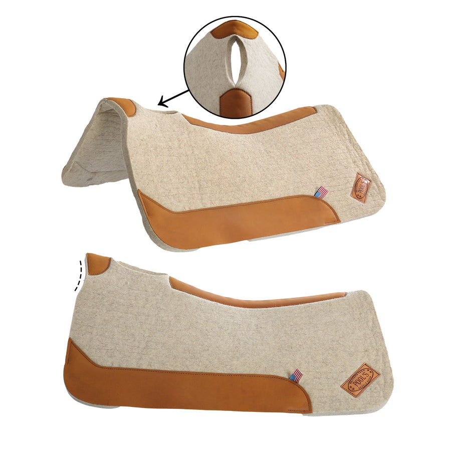 Tapis de selle western Pool's en feutre de laine 3/4 pouce, 30 x 32