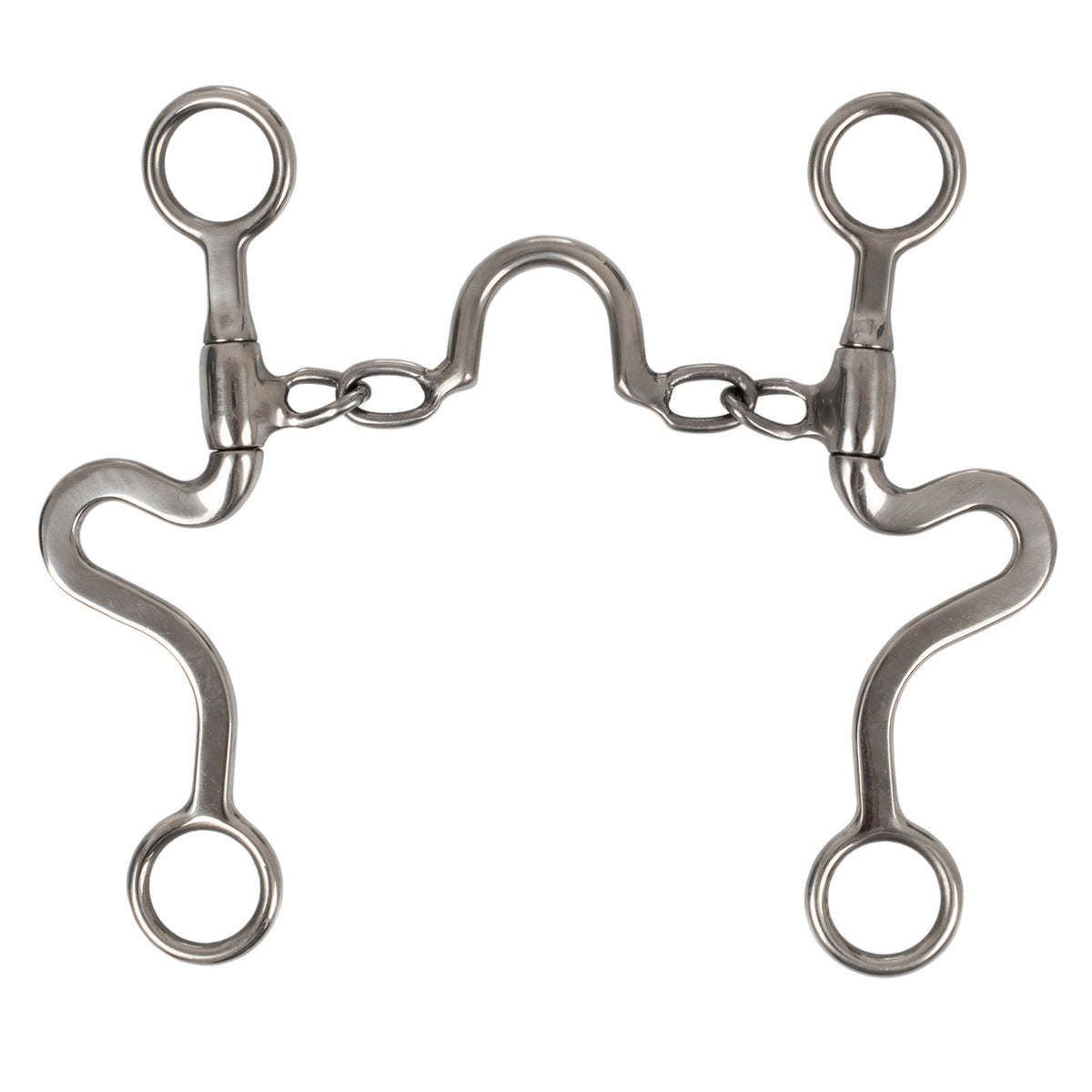 Mors western Pool's à canon chaîne, branches courbées, 12,5 cm