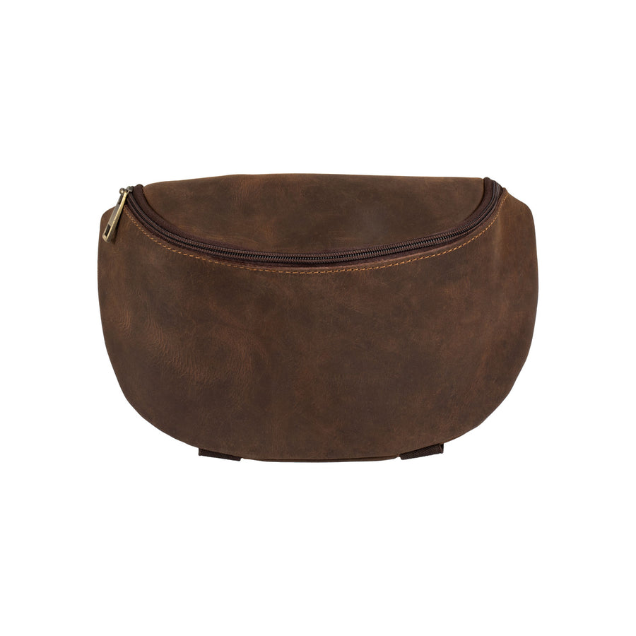 Sacoche de pommeau Pool's en cuir de buffle souple, fermeture zippée