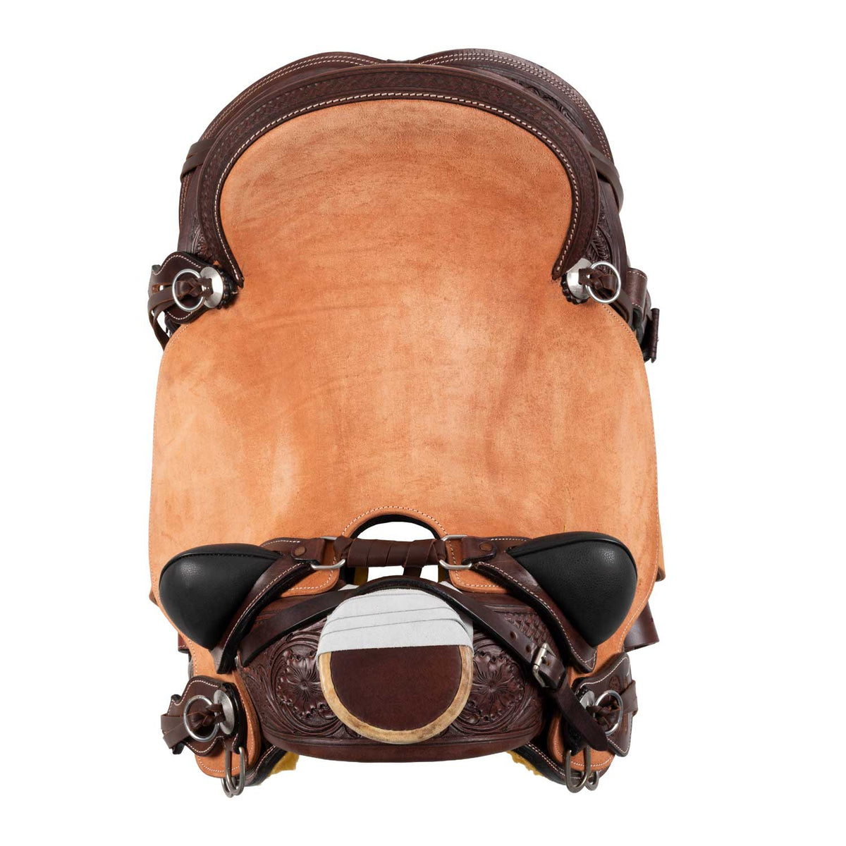 Selle western Wade Arizona Pool's, siège cuir retourné, sangle arrière incluse