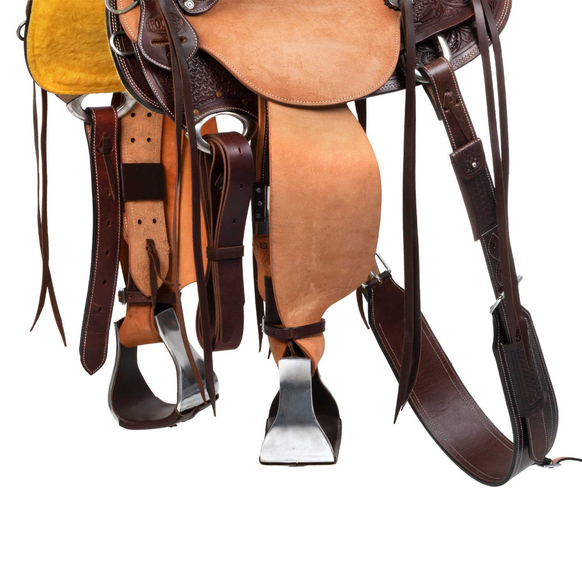 Selle western Wade Arizona Pool's, siège cuir retourné, sangle arrière incluse