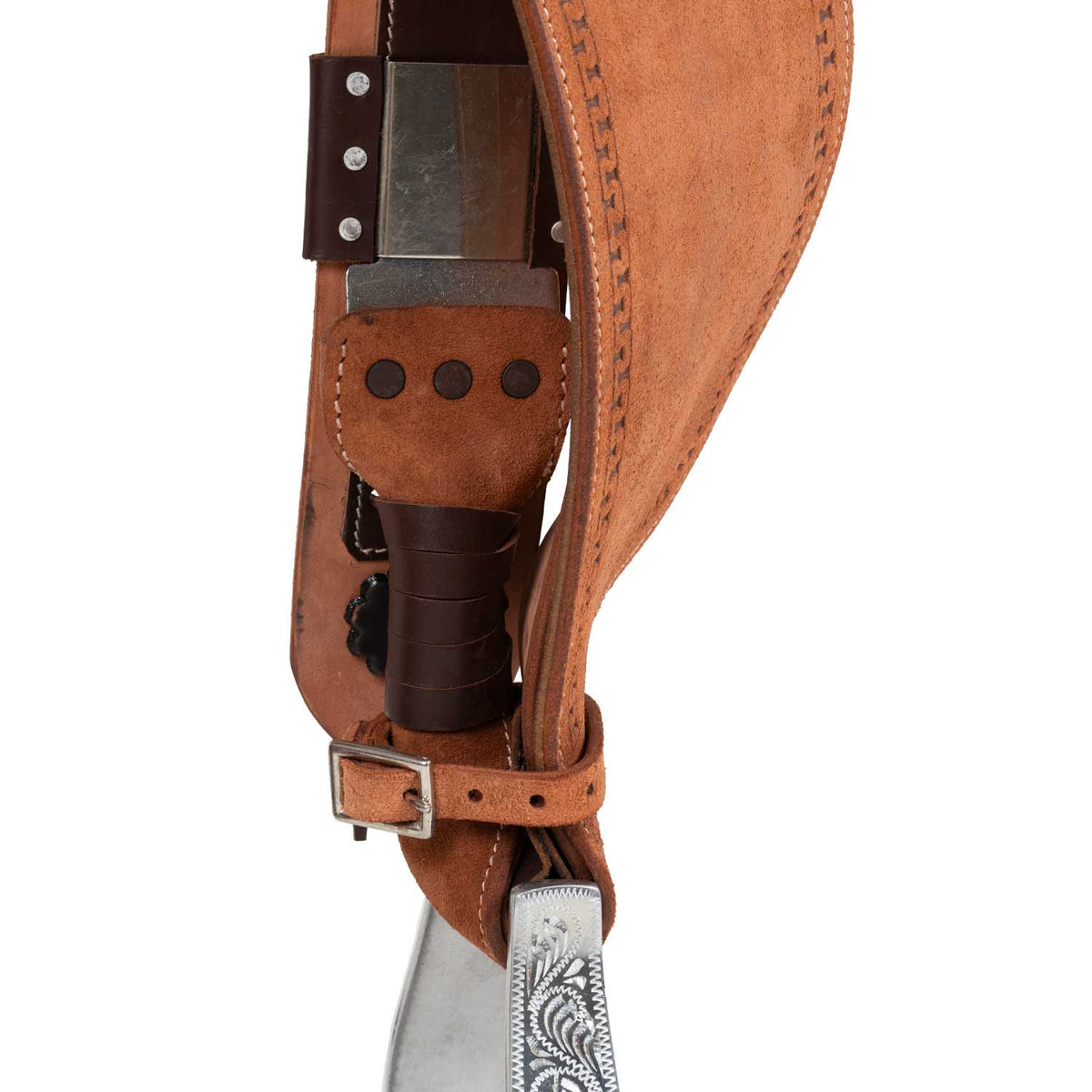 Selle de barrel Pool's MSB, roughout et tooling noir, FQHB 7 pouces