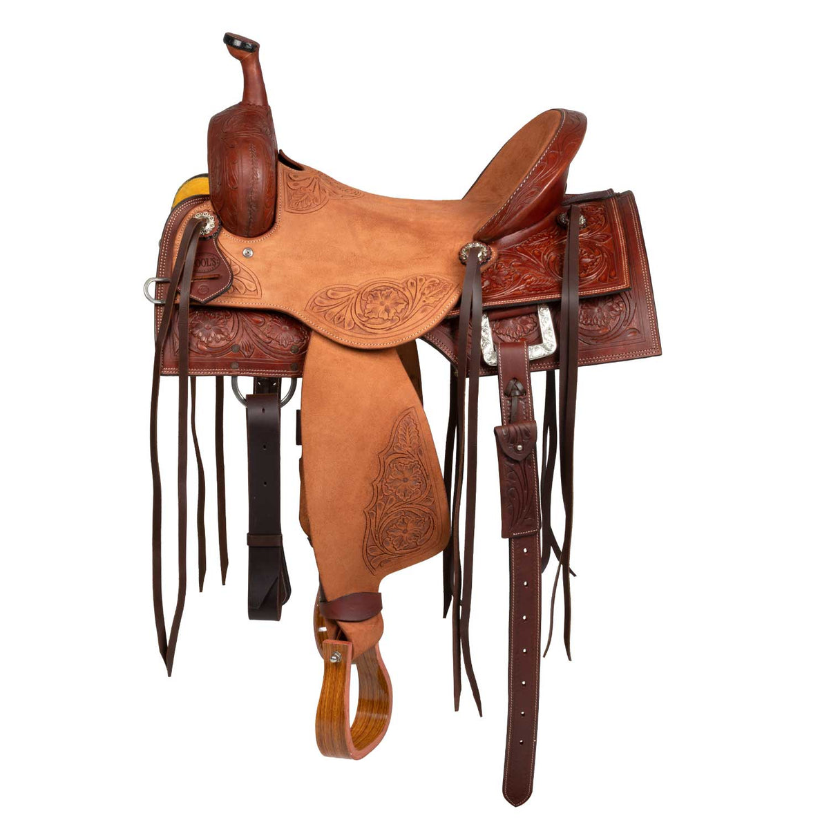 Selle cow horse Pool's Ranch Petal, siège roughout, FQHB 7 pouces