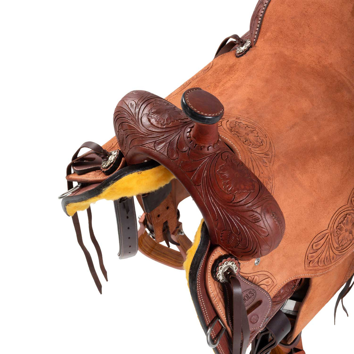 Selle cow horse Pool's Ranch Petal, siège roughout, FQHB 7 pouces