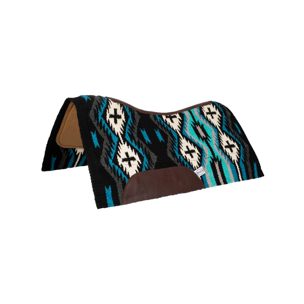 Tapis de selle western Pool's laine de Nouvelle-Zélande et feutre, 34 x 36
