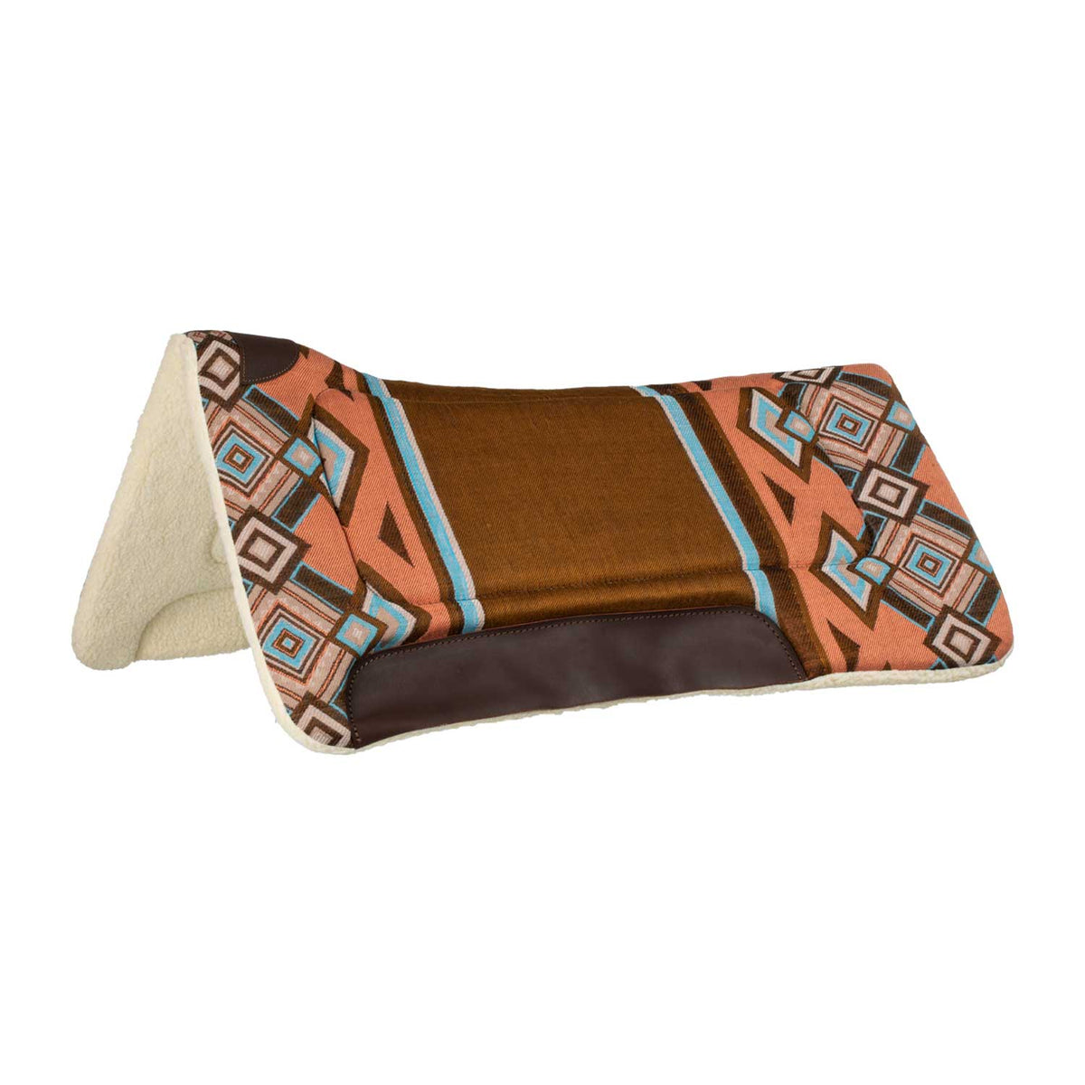 Tapis de selle western Pool's Kansas en éco-laine et inserts cuir