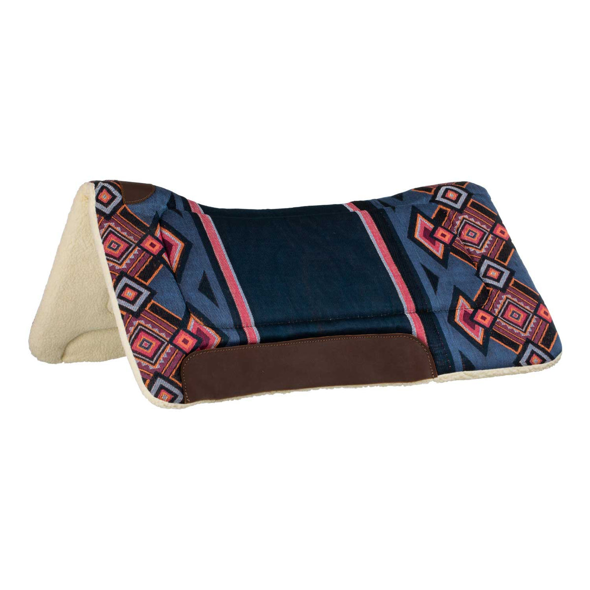 Tapis de selle western Pool's Kansas en éco-laine et inserts cuir