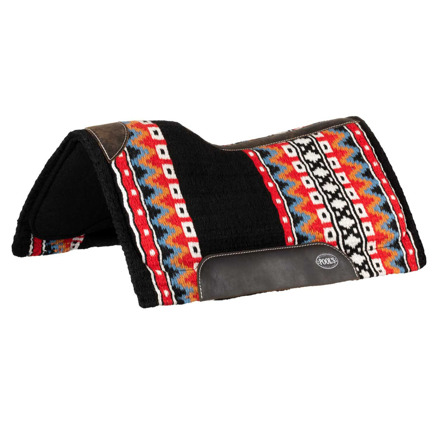 Tapis de selle western Pool's en laine premium sur base feutre