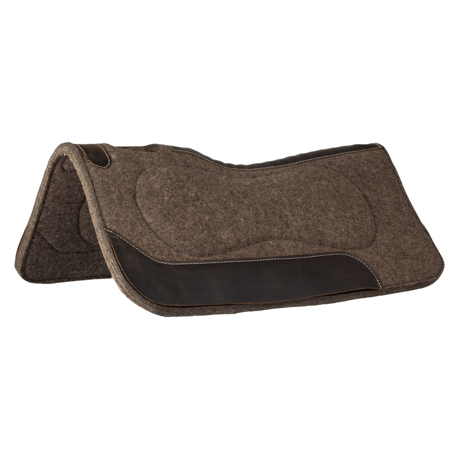 Tapis de selle western Pool's en feutre de laine avec renforts en cuir