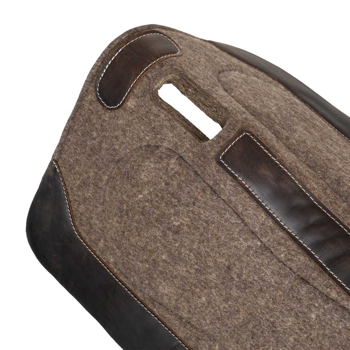 Tapis de selle western Pool's en feutre de laine avec renforts en cuir