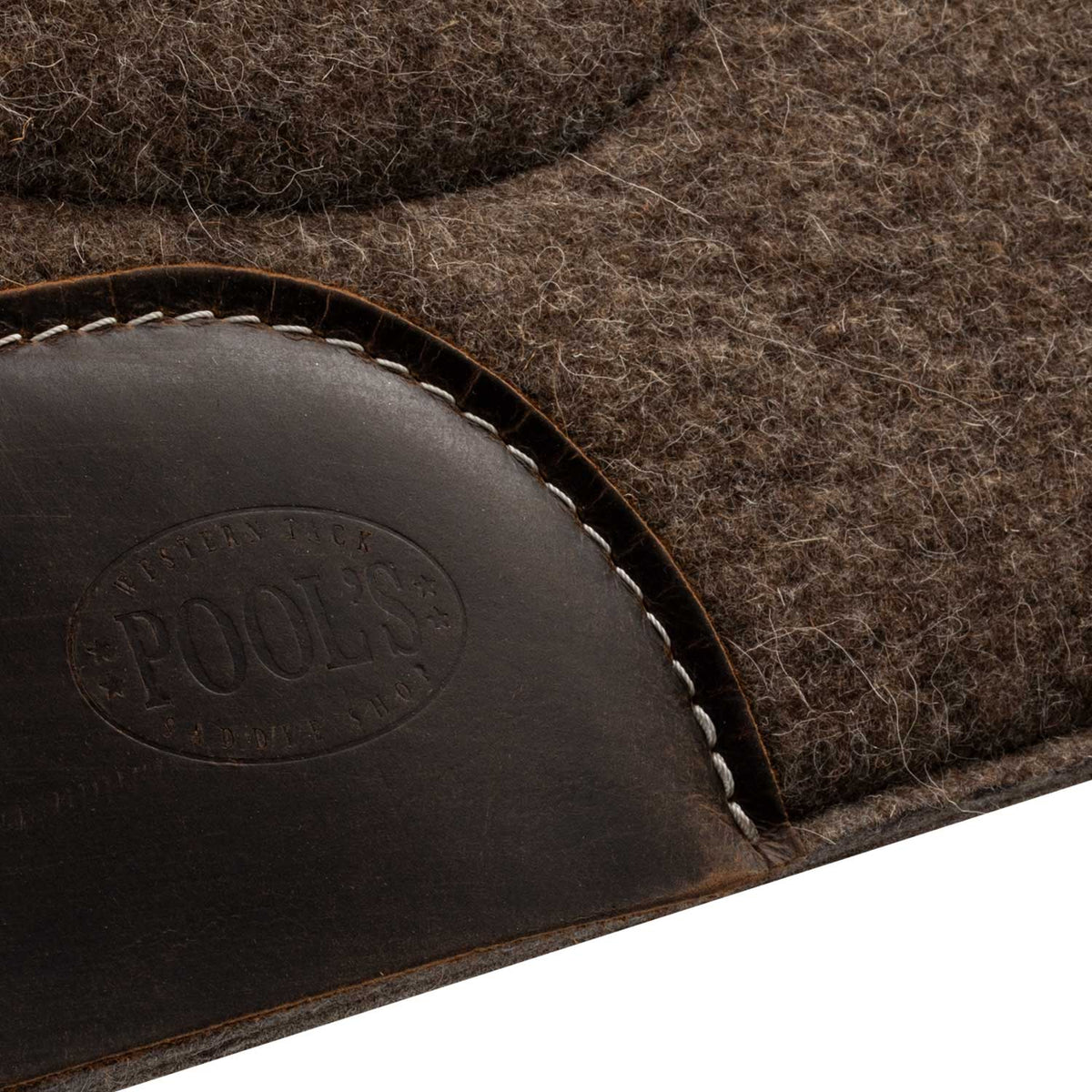 Tapis de selle western Pool's en feutre de laine avec renforts en cuir